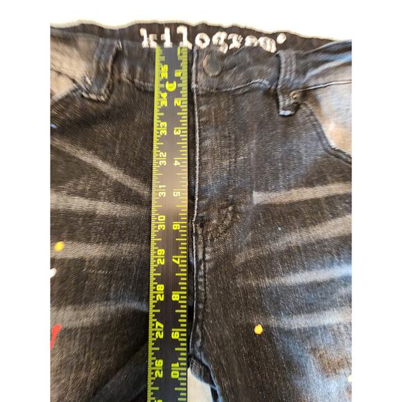 Kilogram Black Wash Denim Jeans Splattered Paint SZ 38 - Picture 6 of 13